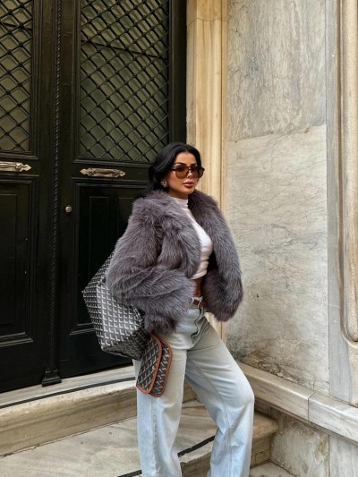 Lika Grey Fur Coat