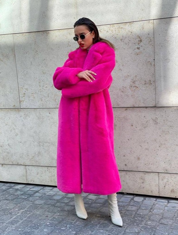 Inez Φούξια Μακριά Γούνα