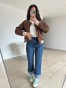 Lister Ελαστικό Τζιν Wide Leg με Γύρισμα στο Τελείωμα