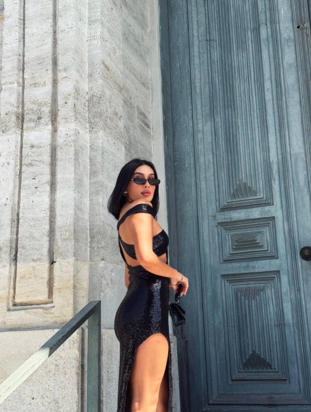 My Choice Μαύρο Μαξι Φόρεμα Με Ανοίγματα 