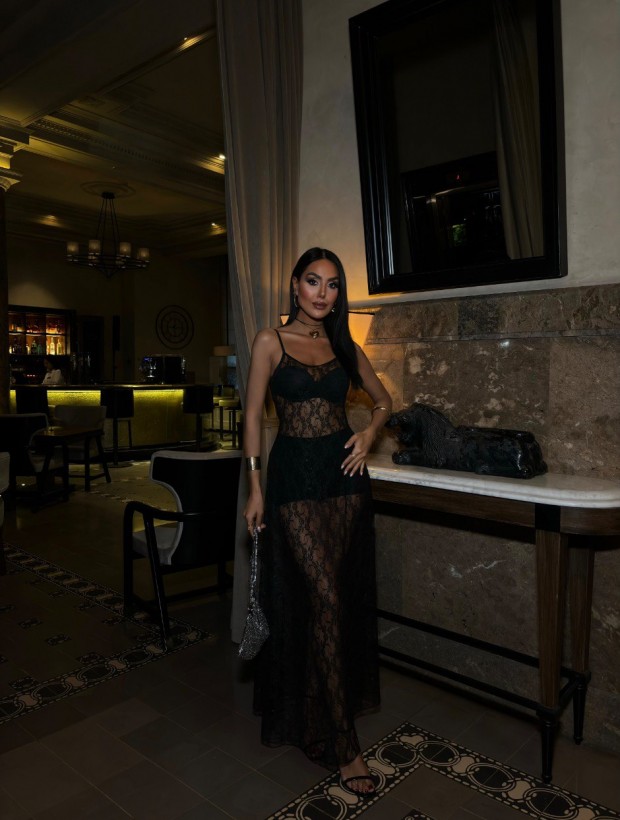 Take a risk Dress Δαντελένιο maxi φόρεμα τιραντάκι