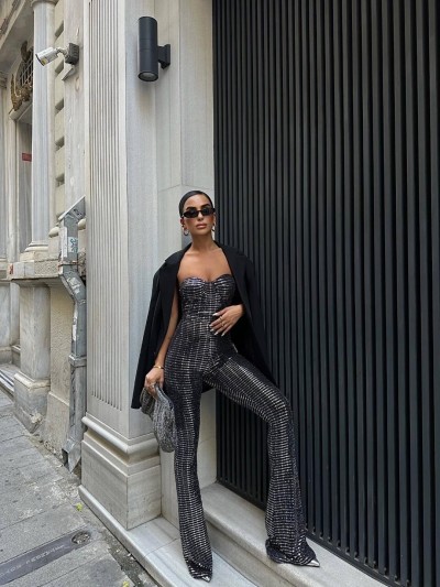 Delane Ασημί Jumpsuit