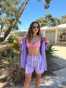 Evelyn Set Kimono & Shorts Λιλά