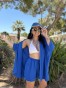 Evelyn Set Kimono & Shorts Mπλε