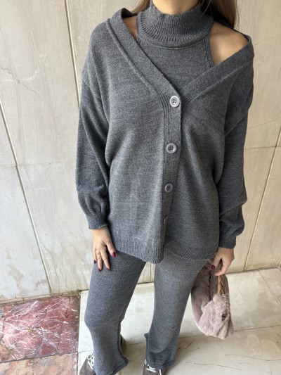 Πλεκτό Σετ Γκρι