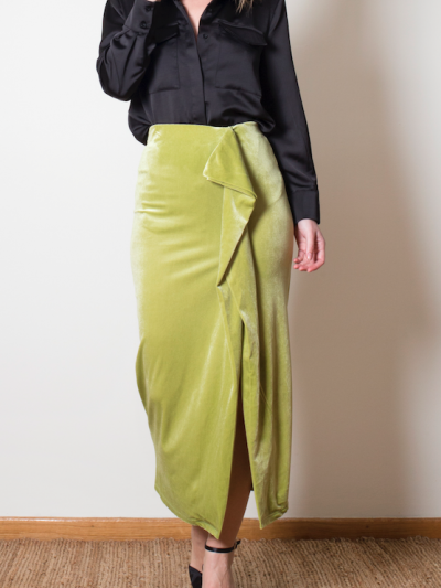 Olive Green Velvet Skirt