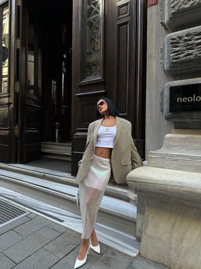 Sequin midi φούστα