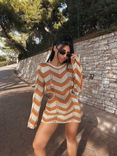Dora Πλεκτό Beachwear Πορτοκαλί