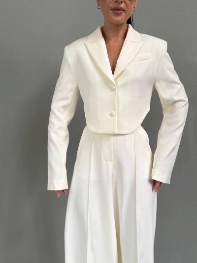 Open-Back Cropped Suit Set Open-Back Cropped Suit Set