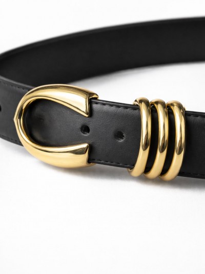 Luxe Triple-Loop Χειροποίητη Δερμάτινη Ζώνη